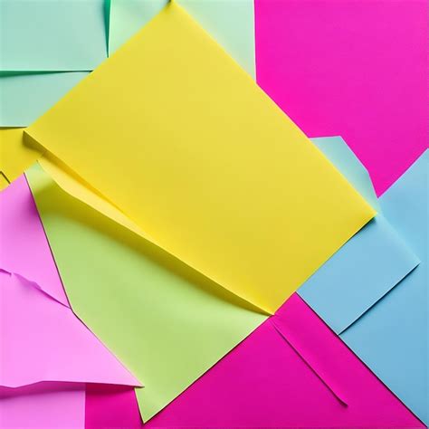Premium AI Image | top view of colorful paper sheets