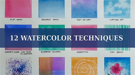 12 WATERCOLOR TECHNIQUES FOR BEGINNERS - YouTube