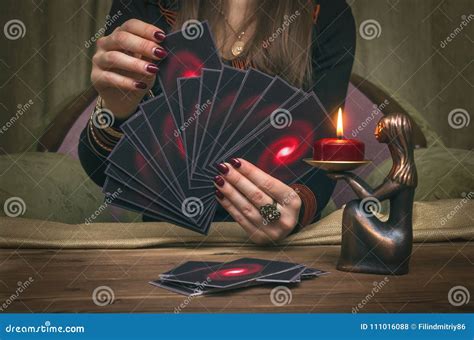 Tarot Cards. Fortune Teller. Divination. Stock Photo - Image of magic ...