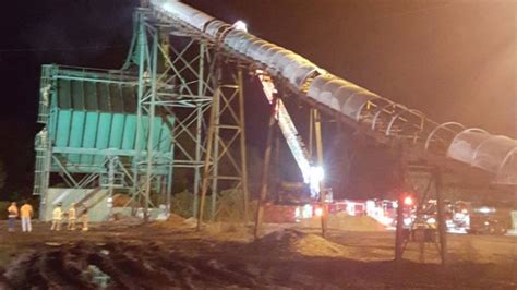 Crews contain conveyor belt fire at business on Chip Mill Road