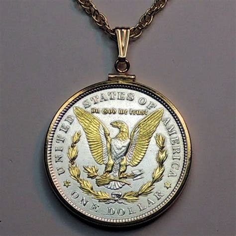 Morgan Silver Dollar (reverse 1921) Silver & 24k Gold Plated Coin Necklace | eBay