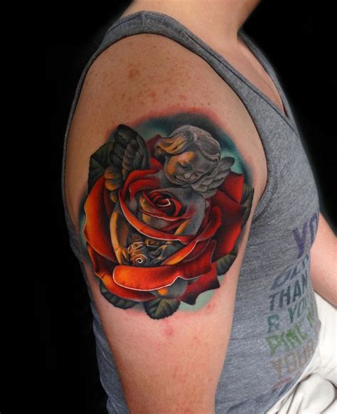 Angel Rose Tattoo by Andres Acosta | Tatuajes de rosas, Tatuajes de arte corporal, Artistas del ...