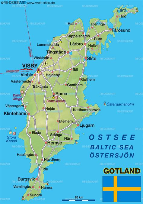 Map of Gotland (Island in Sweden) | Welt-Atlas.de