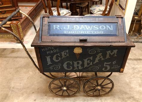 ANTIQUE R.J. DAWSON-PROPRIETOR ICE CREAM CART | website | Ice cream cart, Vintage ice cream, Ice ...