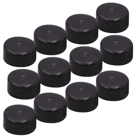 12PCS 2-Inch Round Black Vinyl End Cap, Flexible Pipe Post Rubber ...