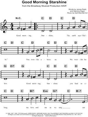 "Good Morning Starshine" Sheet Music - 10 Arrangements Available ...