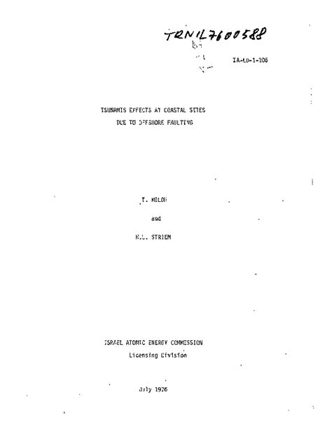 (PDF) Tsunamis effects at coastal sites due to offshore faulting | TOUVIA MILOH - Academia.edu