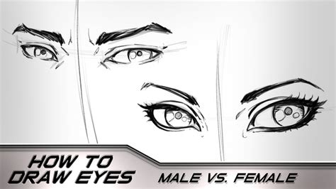 How to Draw Eyes Male Vs Female Step by Step - Narrated - YouTube