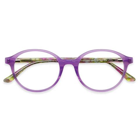 H5095 Oval Purple Eyeglasses Frames | Leoptique