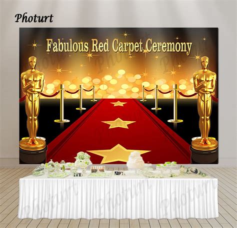 PHOTURT Red Carpet Ceremony Backdrop Birthday Party Photography Banner ...