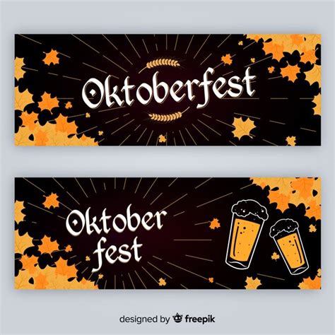 Free Vector | Hand drawn oktoberfest banners