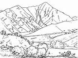 Mountains Coloring Page For Kids  Home sketch template