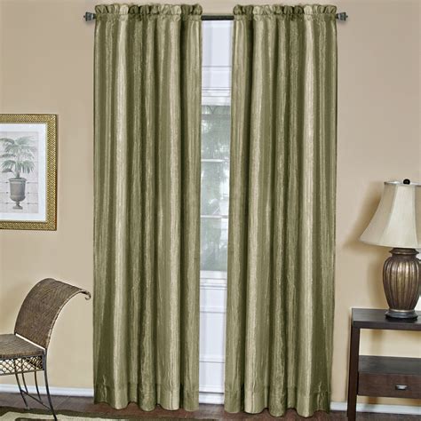 Sage Striped Modern Semi-Sheer Light Filtering Window Curtain Drape ...