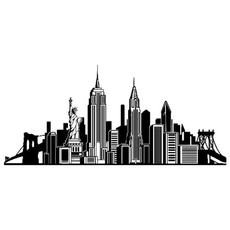 New York City Skyline Wall decal Silhouette - Silhouette png download - 1024*1024 - Free ...