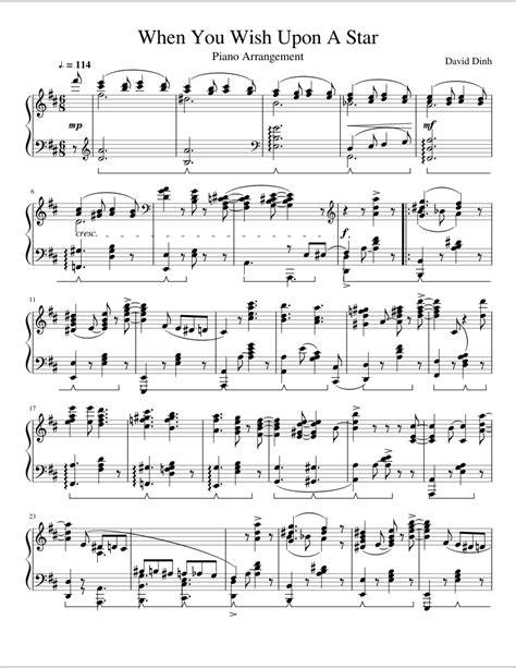 When You Wish Upon A Star (piano arr.) sheet music for Piano download free in PDF or MIDI