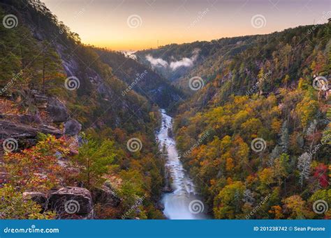 Tallulah Falls, Georgia, USA Overlooking Tallulah Gorge Stock Photo - Image of dawn, mountains ...