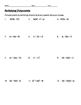 Multiplying Polynomials (including area) by Christina White | TpT