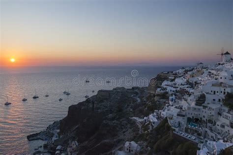 Sunset on Santorini / Thira Stock Photo - Image of cyclades, building ...