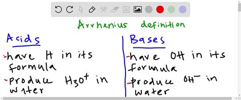 SOLVED:What do Arrhenius acids have in common? What do Arrhenius bases ...