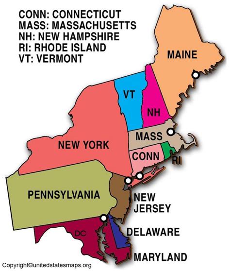 Map of Northeast US States - United States Maps