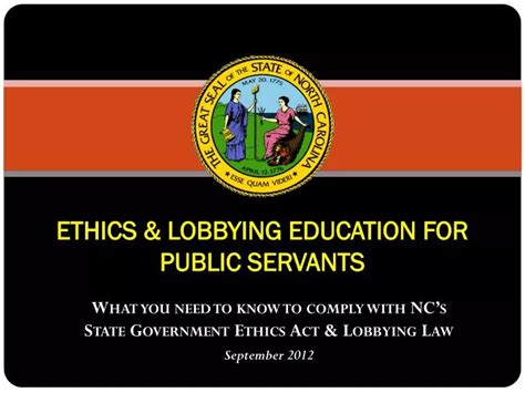 PPT - ETHICS & LOBBYING EDUCATION FOR PUBLIC SERVANTS PowerPoint Presentation - ID:4409947