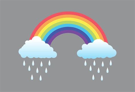 Premium Vector | Rainbows and rain on background