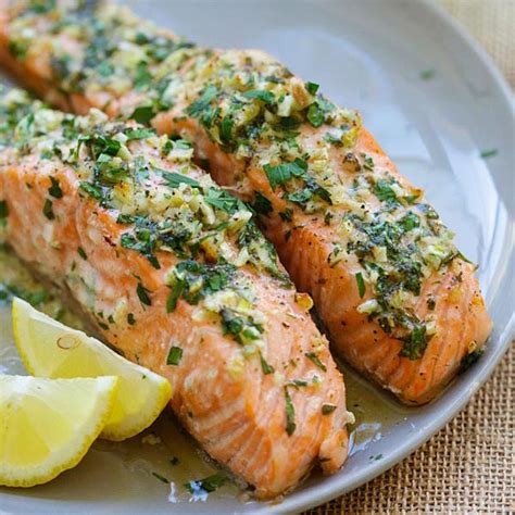 Garlic Herb Roasted Salmon - Rasa Malaysia