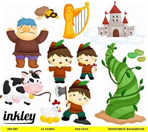 Jack and Beanstalk Clipart Kids Stories Clip Art Cute | Etsy in 2020 ...