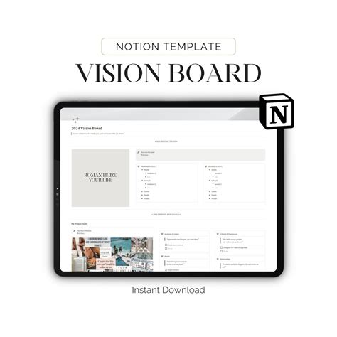 Vision Board Notion Template Dream Board Affirmation Law of - Etsy