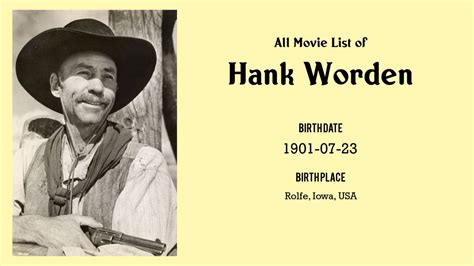 Hank Worden Movies list Hank Worden| Filmography of Hank Worden - YouTube