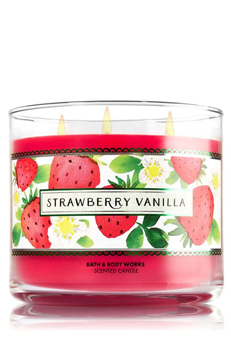 Strawberry Vanilla 3-Wick Candle - Home Fragrance 1037181 | Bath candles, Bath and body works ...