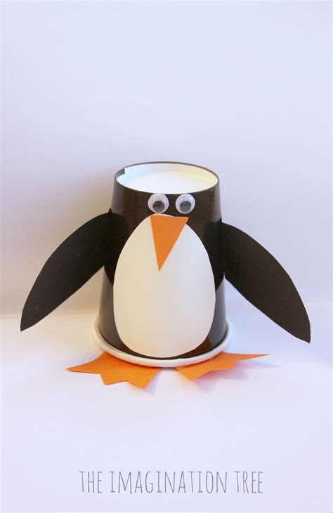 Paper Cup Penguin Craft Roll and Make Game - The Imagination Tree ...