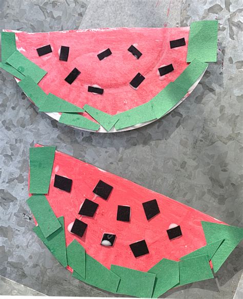 Paper Plate Watermelon Craft For Preschoolers - No Time For Flash Cards