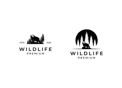 Vintage wildlife of bear logo. Bear hunting logo design 35390787 Vector ...