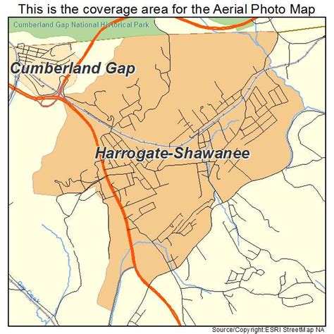 Aerial Photography Map of Harrogate Shawanee, TN Tennessee