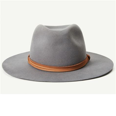 Ruby Clark Grey felt Wide Brim Fedora hat front view | Mens hats ...