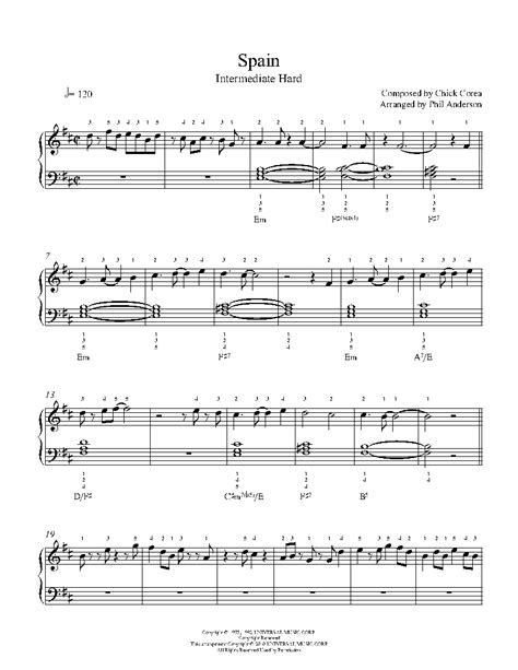 Spain by Chick Corea Sheet Music & Lesson | Intermediate Level