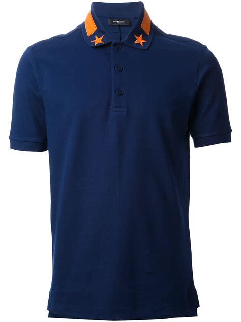 Givenchy Embroidered Polo Shirt in Blue for Men | Lyst