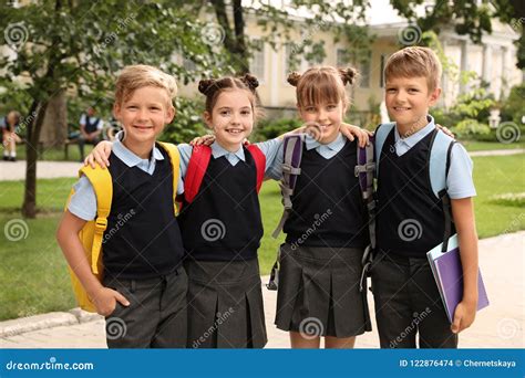 Little Children in Stylish School Uniform Stock Photo - Image of learn, learning: 122876474