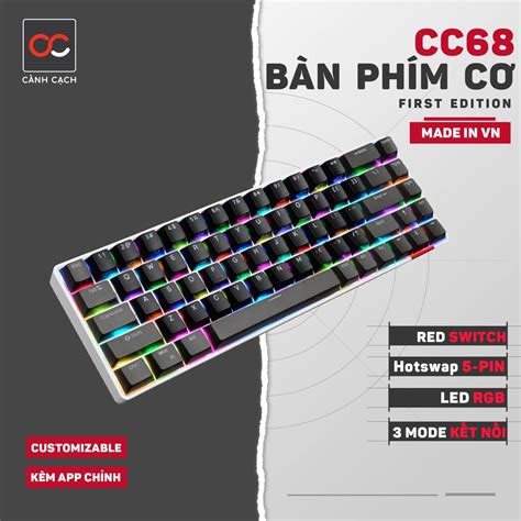 Bàn phím cơ RGB HOTSWAP 5 PIN RED SWITCH CC68 | Kit Buy