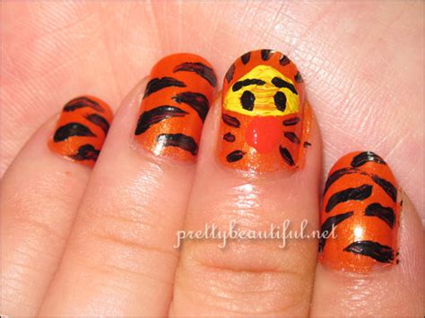 Nail Art Tutorial: Tiger Stripes with Tigger from Winnie the Pooh