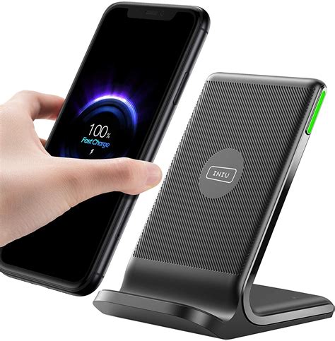 INIU Wireless Charger, 15W Qi-Certified Fast Wireless Charging Stand ...