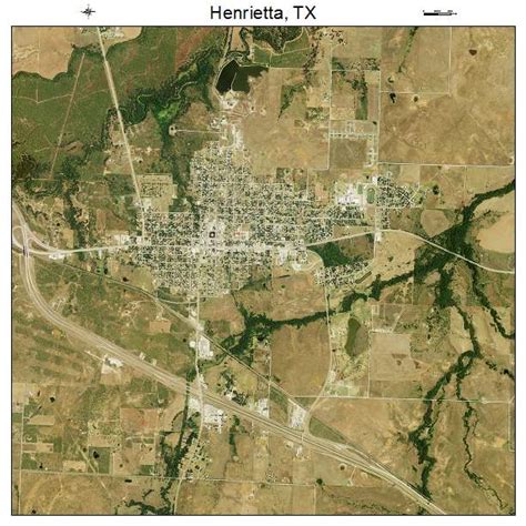 Aerial Photography Map of Henrietta, TX Texas