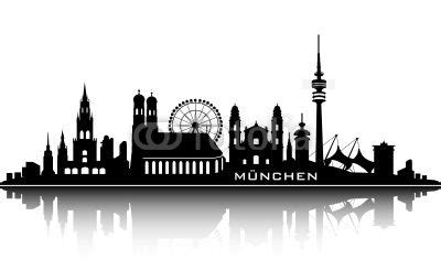 munich skyline - top details | Skyline silhouette, Skyline, Munich