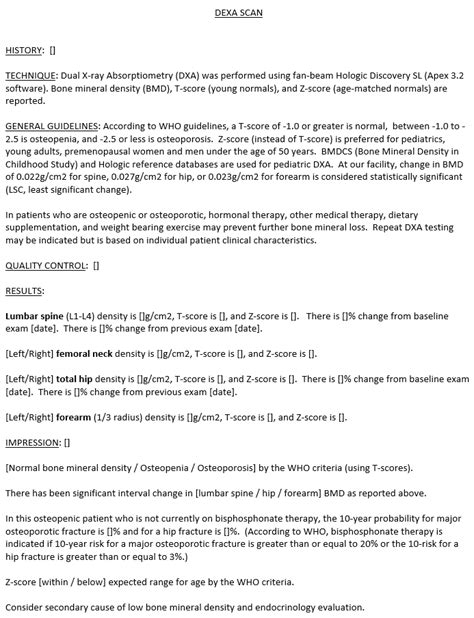 Radiology Report Templates Word