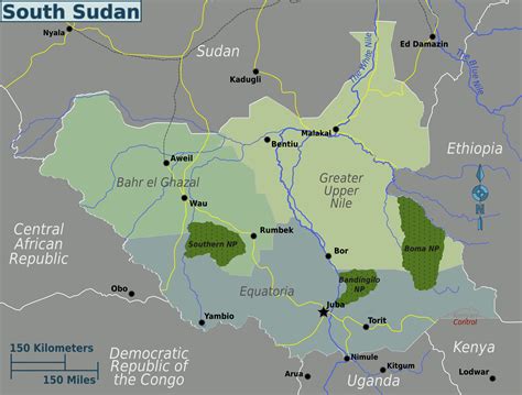 Map of South Sudan (Overview Map/Regions) : Worldofmaps.net - online Maps and Travel Information