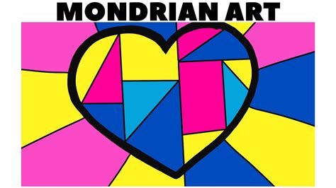 HOW TO DRAW MONDRIAN HEART DRAWING |Piet Mondrian art style | Mondrian art in procreate - YouTube