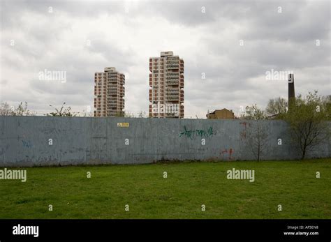 2 two blocks of flats council estate surrey quays london england uk ...