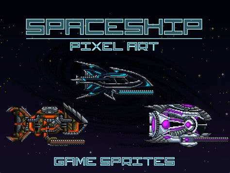 Pixel Art Spaceship 2D Sprites by 2D Game Assets on Dribbble