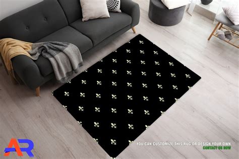 Fleur De Lis Pattern Rugs, Fleur De Lis Rug, Black Area Rugs, Fleur De Lis Area Rugs, Black ...